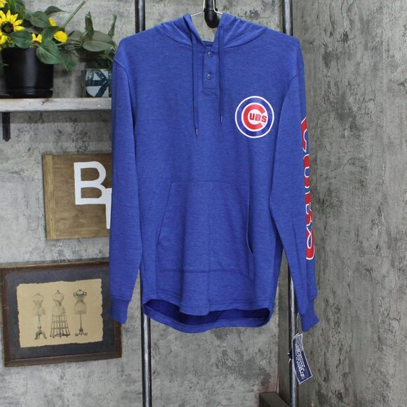 MLB Other - NWT MLB Cubs Men's Lightweight Henley Hooded Sweatshirt 196761972257 S Blue
